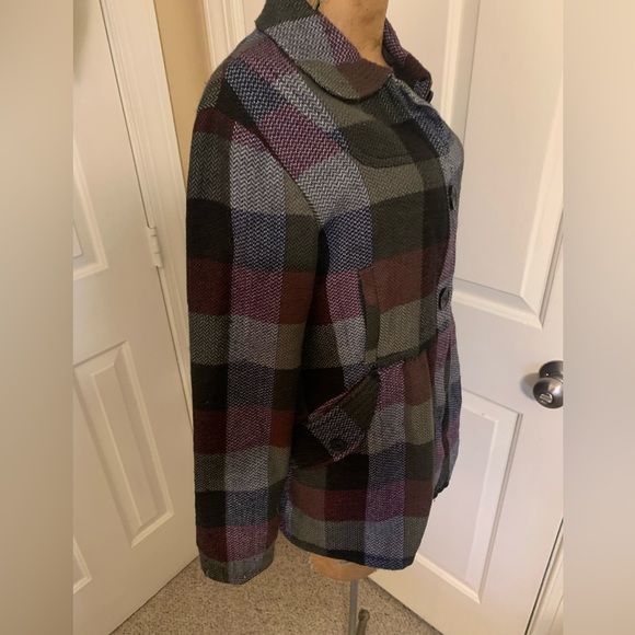 Vintage Volcom Purple Checkered Peacoat M - Picture 7 of 9